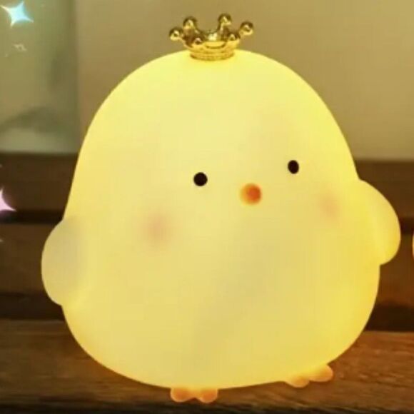 NEW Cute White Chick Duck w/Crown Night Light! So Adorable Soft White Light - Picture 1 of 2